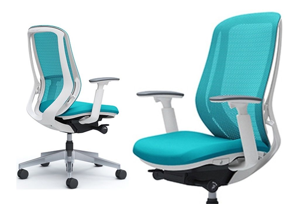 OKAMURA SYLPHY White body Blue Green Chair