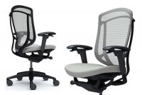 OKAMURA CONTESSA SECONDA Black frame Light Grey cushion seat Chair